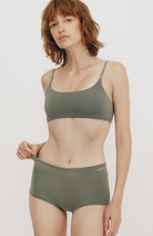 Organic Basics Flex shorty seaweed made from organic cotton for women | Sophie Stone