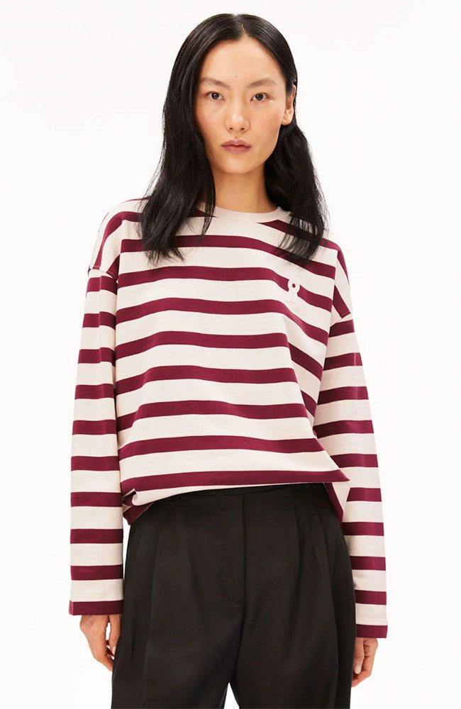 ARMEDANGELS Frankaa bold sweater rood 100% bio katoen dames | Sophie Stone