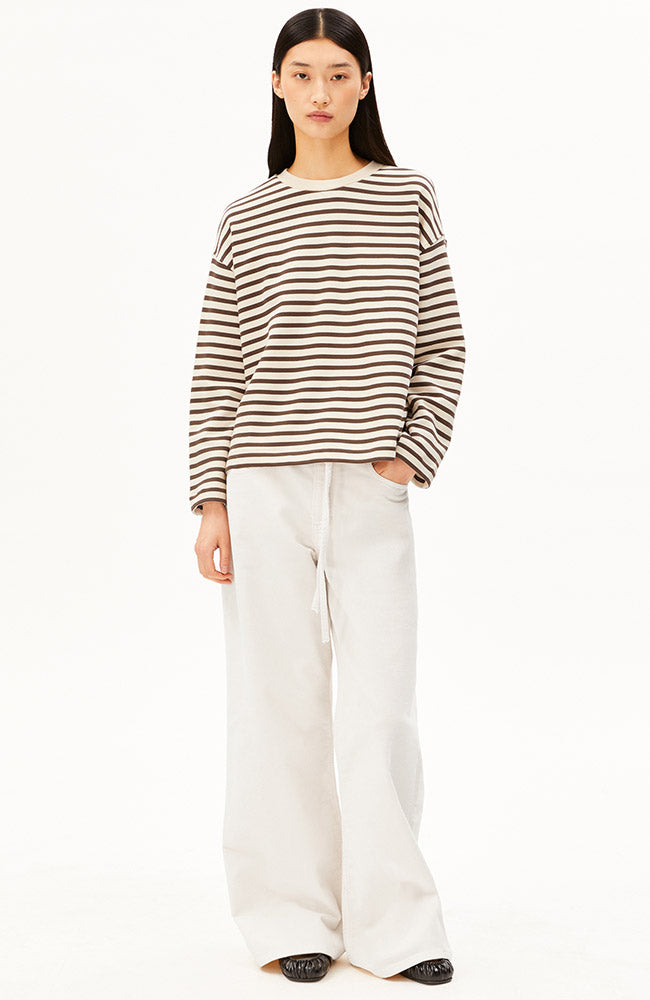 ARMEDANGELS Frankaa sweater claystone 100% GOTS bio katoen vrouwen | Sophie Stone