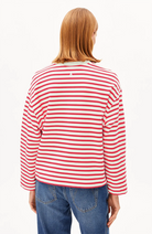 ARMEDANGELS Frankaa stripe sweater red organic cotton women's | Sophie Stone