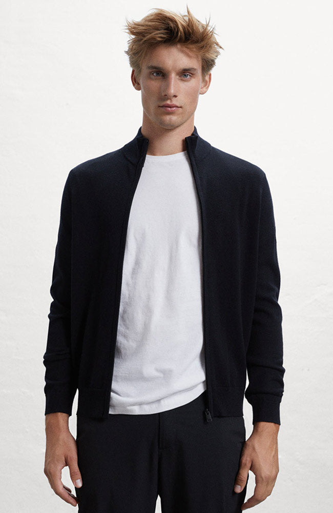 Ecoalf Mandarina vest man zwart van gerecyclede wol en acryl | Sophie Stone