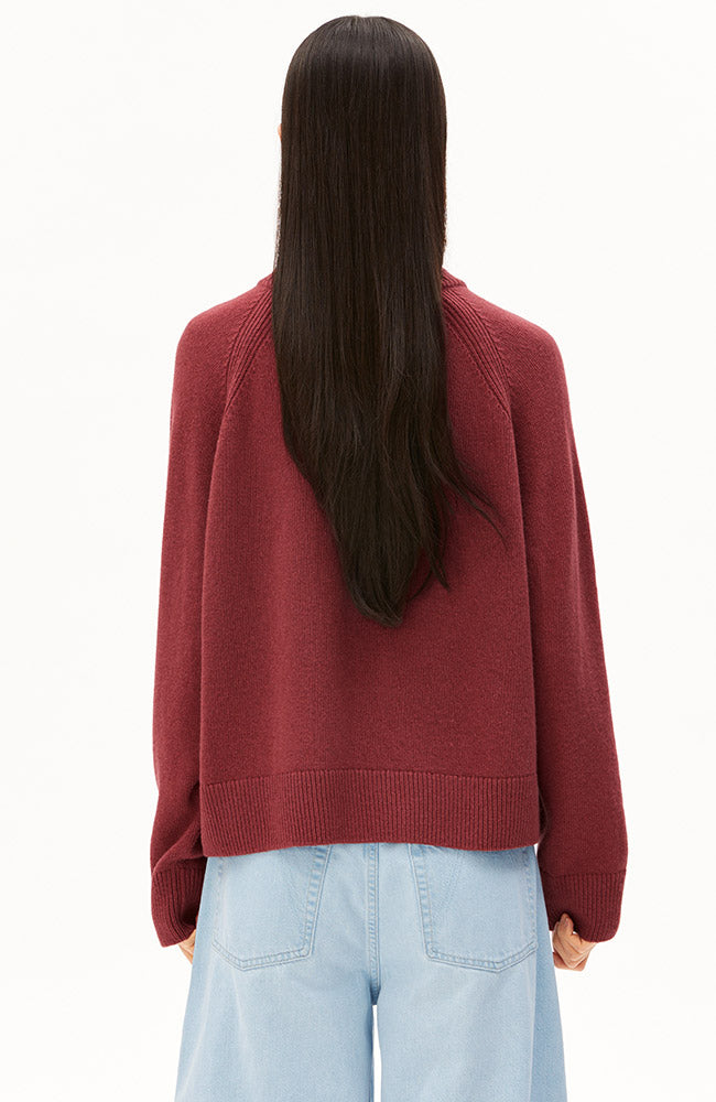 ARMEDANGELS Trui gebreid velvet ember rood van wol dames | Sophie Stone