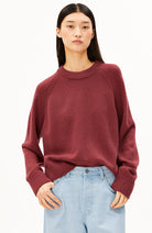 ARMEDANGELS Trui gebreid velvet ember rood dames | Sophie Stone