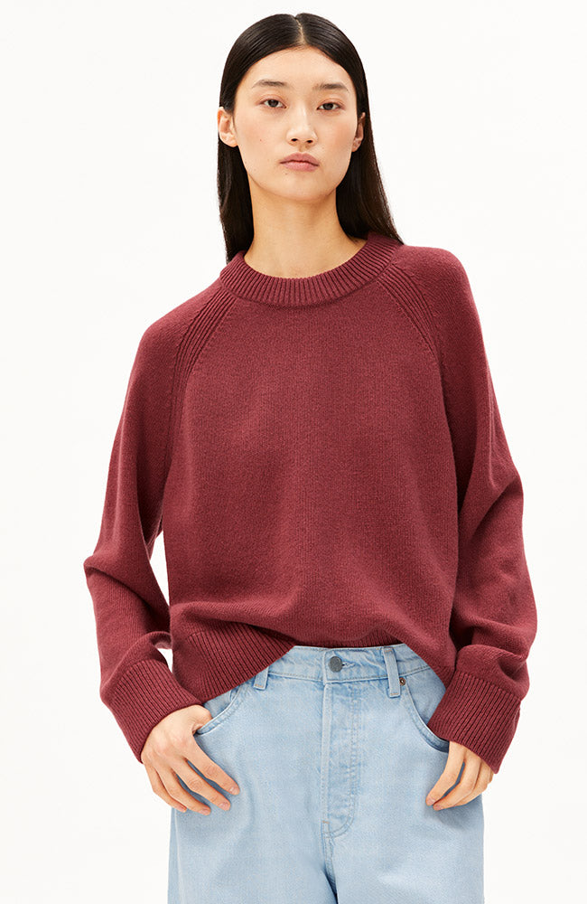 ARMEDANGELS Trui gebreid velvet ember rood dames | Sophie Stone