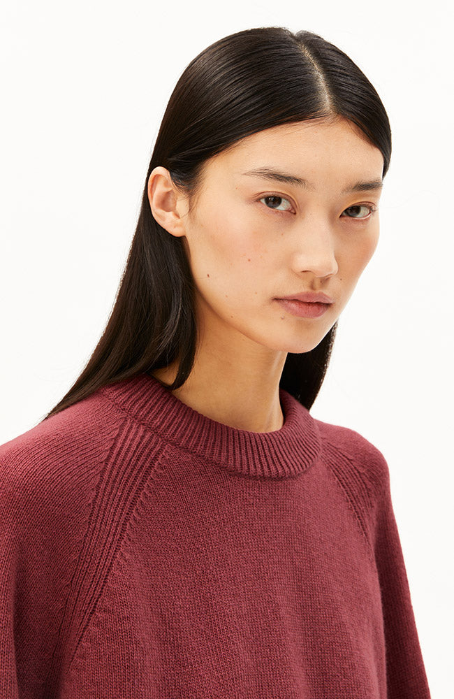 ARMEDANGELS Trui gebreid velvet ember rood van wol vrouwen | Sophie Stone
