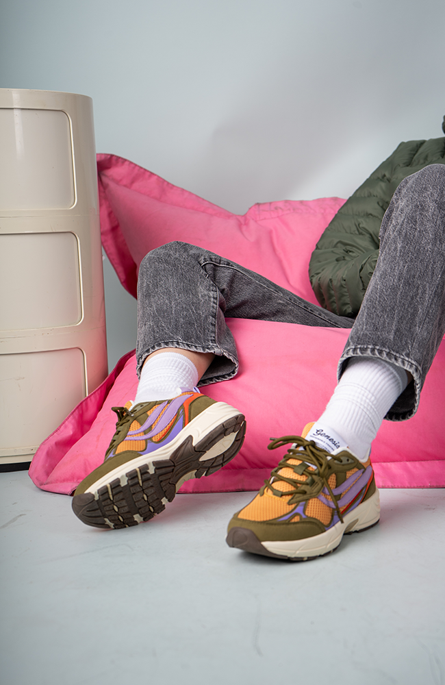 Genesis G-Eco`99 Multi Color sneaker olive mustard lavender vegan leather women | Sophie Stone