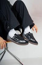 G-volley animal sneaker Black Zebra Silver nepleer dames | Sophie Stone