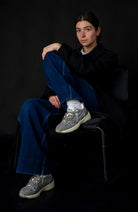 G-Eco`99 grey bottom sneaker Grey Silver beige vegan leer dames | Sophie Stone