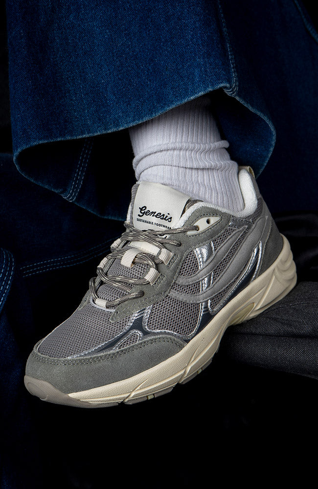 G-Eco`99 grey bottom sneaker Grey Silver vegan leer uniseks | Sophie Stone