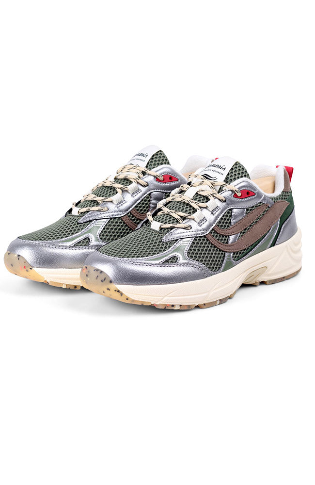 Genesis G-eco 99 spotted sole sneaker groen zilver vegan leer vrouw | Sophie Stone