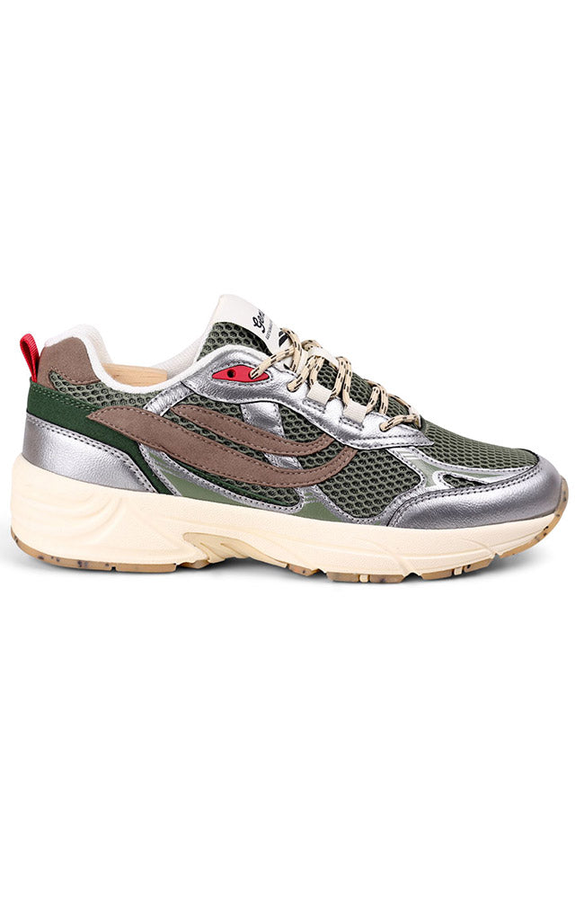 Genesis G-eco 99 spotted sole sneaker groen zilver vegan leer dames | Sophie Stone