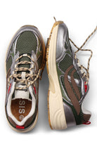 Genesis G-eco 99 spotted sole sneaker groen zilver bruin vegan leer dames | Sophie Stone