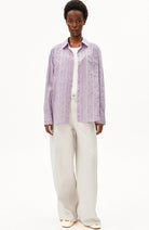 ARMEDANGELS Gestreepte blouse paars van bio katoen vrouw | Sophie Stone