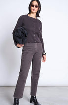 JAN N JUNE Glimt vest bruin van 100% biologisch katoen dames | Sophie Stone