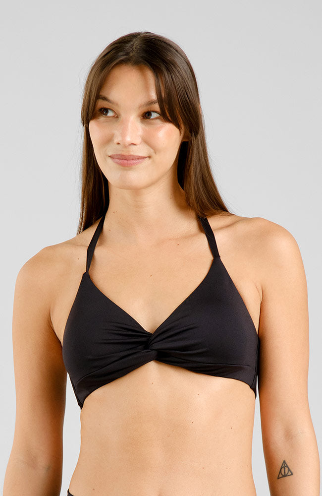 Dedicated Bikini Top Gullholma black bikini top made of recycled polyester women | Sophie Stone 