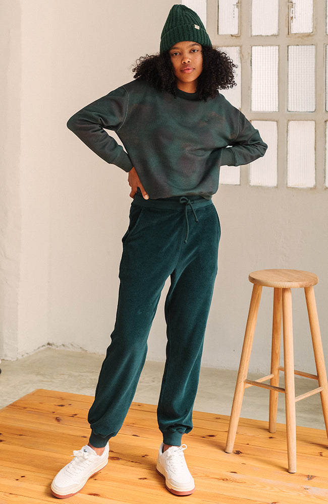 TWOTHIRDS Krivus velvet pants green from organic cotton for women | Sophie Stone