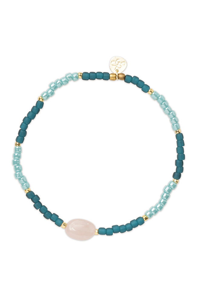 A Beautiful Story Haze armband Rose Quartz Gold messing dames | Sophie Stone
