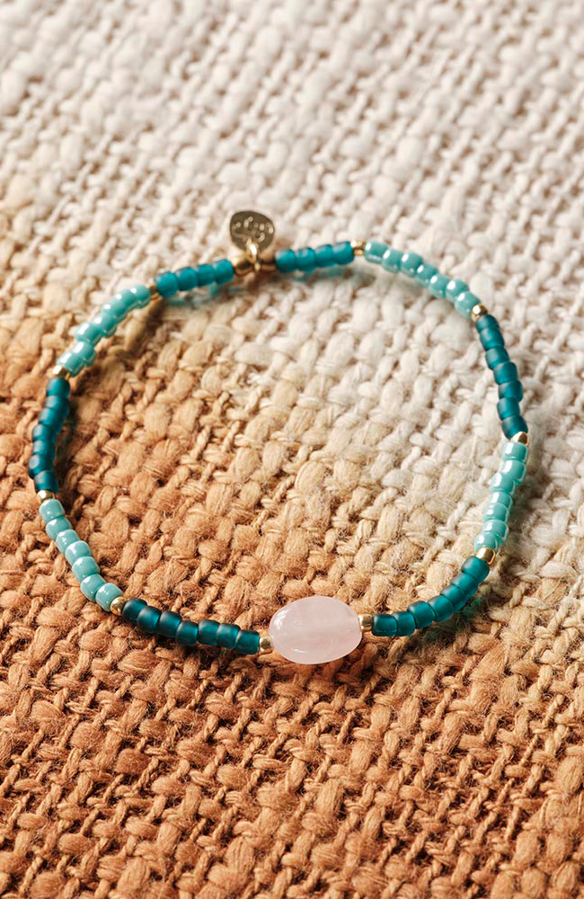 A Beautiful Story Haze armband Rose Quartz Gold messing vrouw | Sophie Stone
