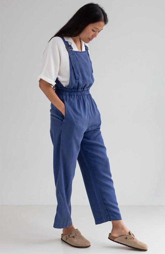 TWOTHIRDS Hornos blue TENCEL dungarees for women | Sophie Stone