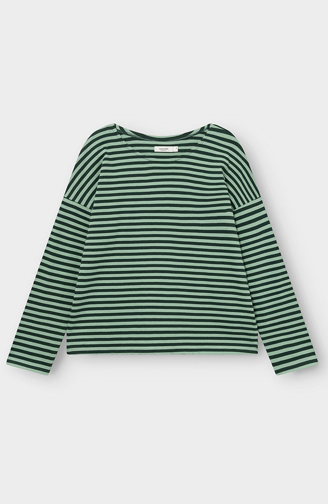 Dedicated Humledal stripes top granite green biologisch katoen voor vrouwen | Sophie Stone