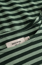 Dedicated Humledal stripes long sleeve granite green bio katoen voor dames | Sophie Stone