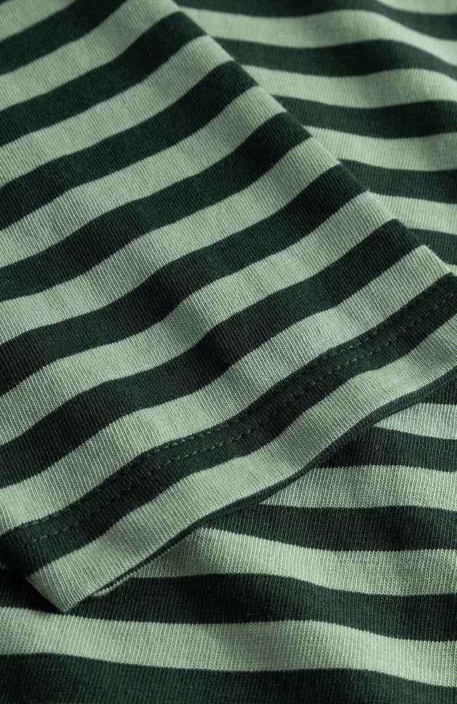 Dedicated Humledal stripes longsleeve groen bio katoen voor dames | Sophie Stone