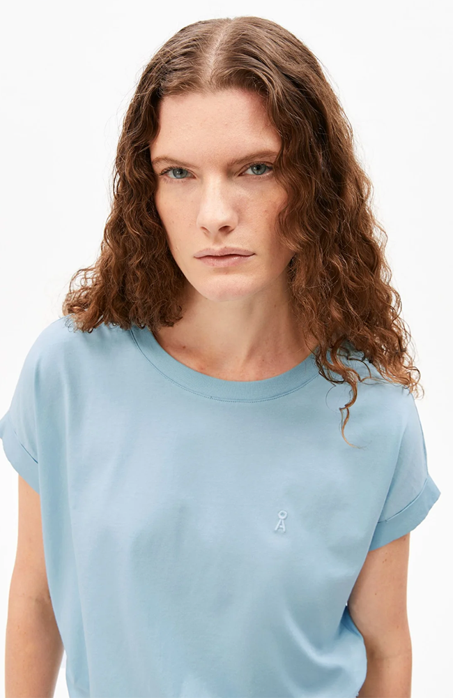ARMEDANGELS Idaara T-shirt blue made from organic cotton for women | Sophie Stone
