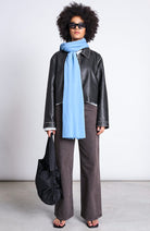 JAN N JUNE Ross sjaal blauw van GOTS bio katoen dames | Sophie Stone