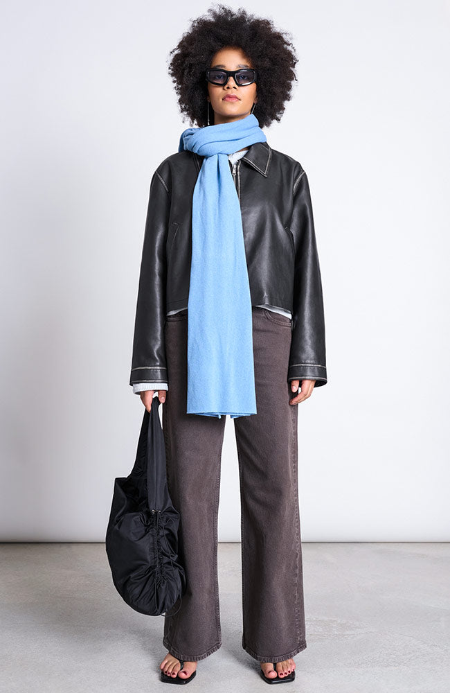 JAN N JUNE Ross sjaal blauw van GOTS bio katoen dames | Sophie Stone