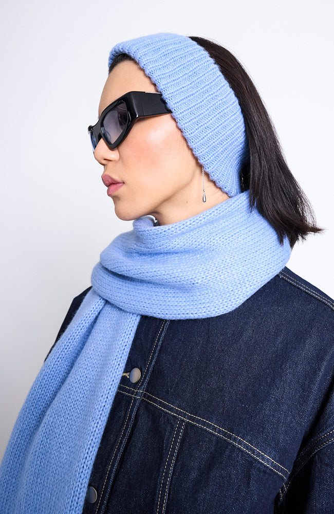 JAN N JUNE Ross sjaal blauw van GOTS bio katoen dames | Sophie Stone