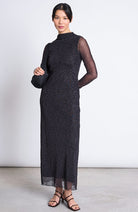 JAN 'N JUNE Zaldi mesh jurk dark leo van o.a. 94% gerecycled polyester dames | Sophie Stone