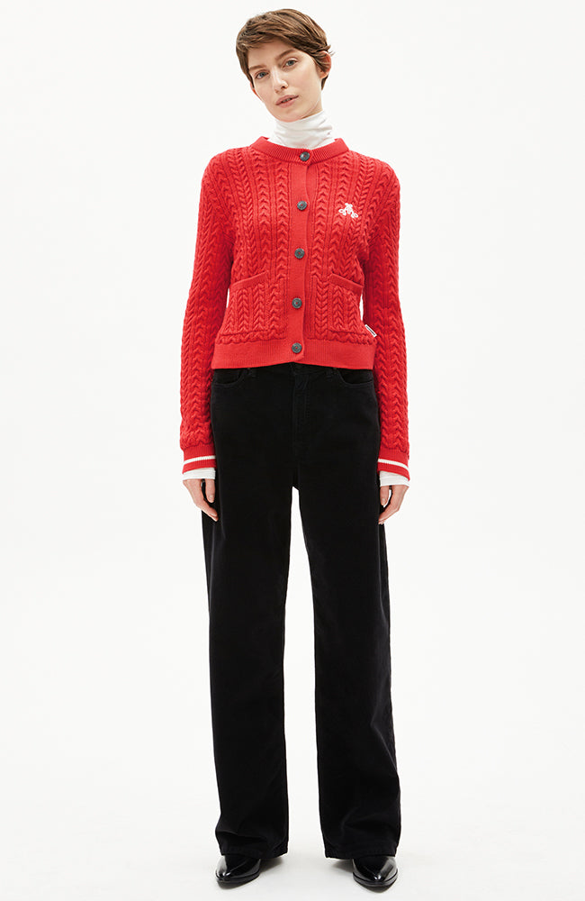 ARMEDANGELS Juliaanas cardigan red organic cotton ladies | Sophie Stone