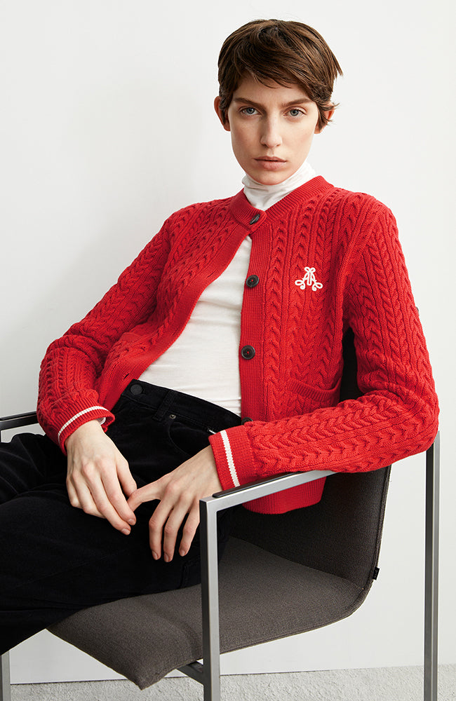 ARMEDANGELS Juliaanas cardigan red organic cotton ladies | Sophie Stone