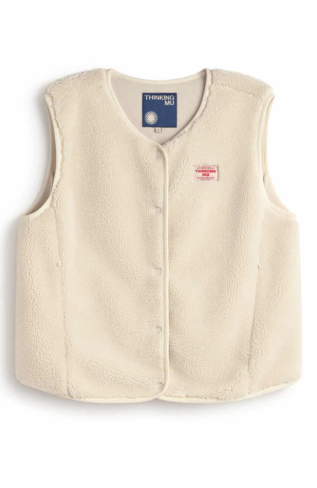 Thinking MU Ivory jay bodywarmer vest gerecycled polyester dames | Sophie Stone