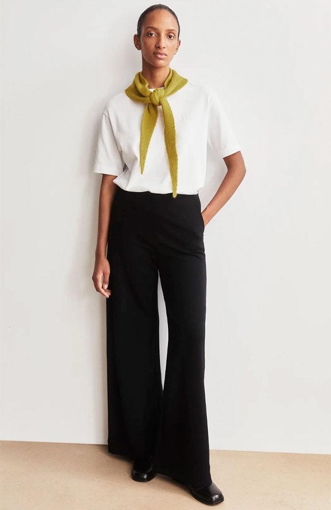ARMEDANGELS Jersey wide leg broek zwart ECOVERO voor dames | Sophie Stone