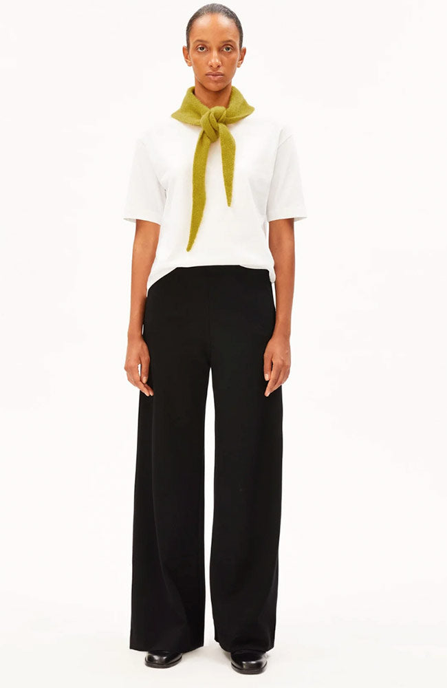 ARMEDANGELS Jersey wide leg broek zwart ECOVERO voor dames | Sophie Stone