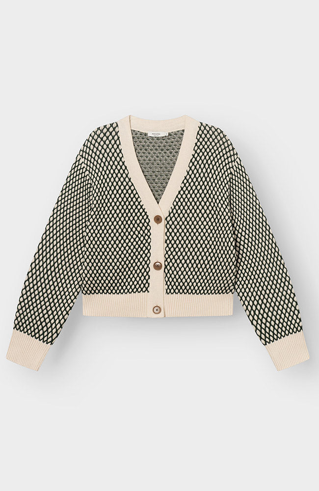 Dedicated Kanan vest beige groen GOTS 100% bio katoen dames | Sophie Stone 