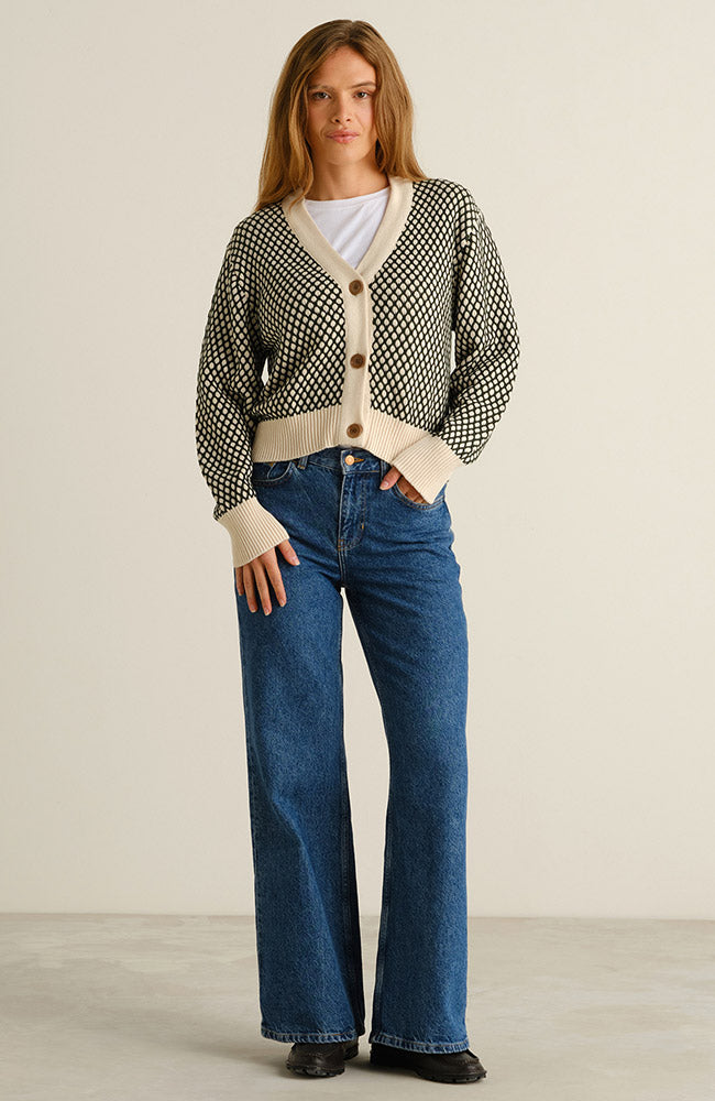 Dedicated Kanan vest bubble knit groen GOTS 100% bio katoen vrouw | Sophie Stone 