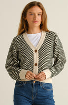 Dedicated Kanan vest bubble knit groen GOTS 100% bio katoen dames | Sophie Stone 