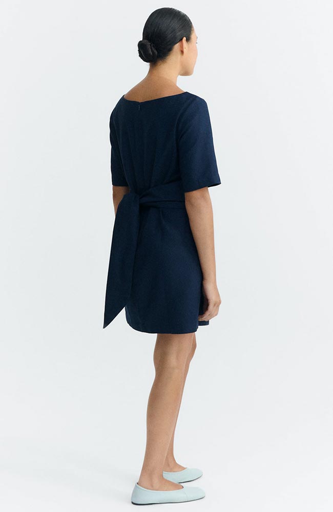 Thinking MU Kieran Dress, Blue, Organic Cotton and Hemp, Women's | Sophie Stone