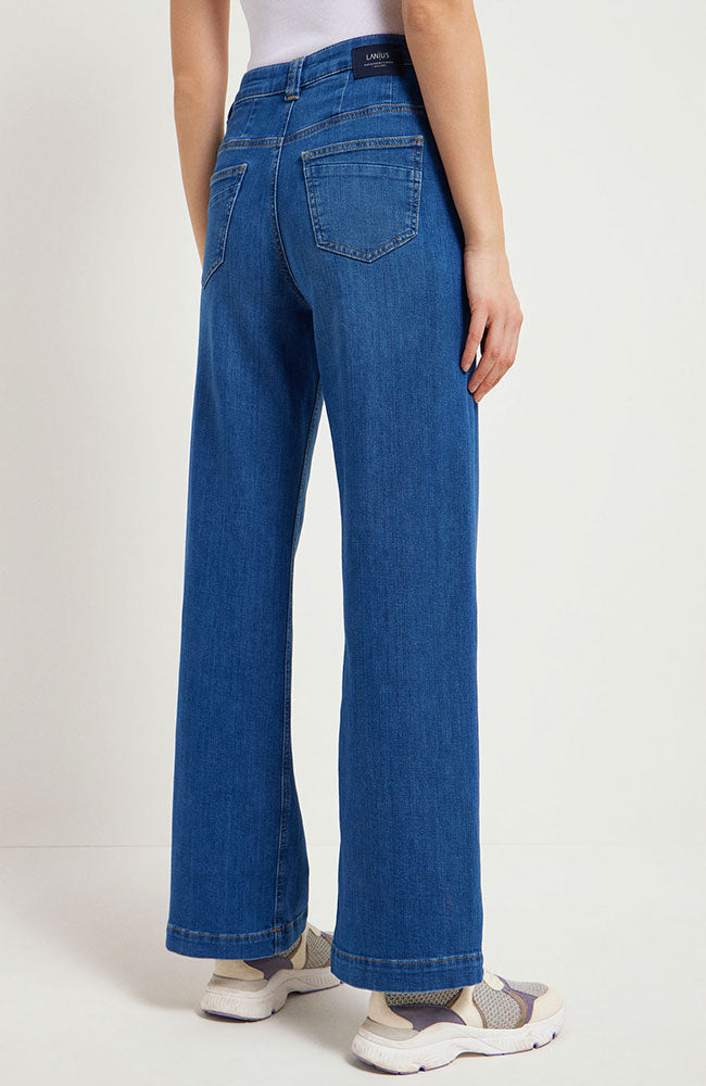 Lanius Marlene high-waist jeans mid blue van duurzaam bio katoen | Sophie Stone