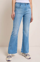 Lanius Flared high-waist jeans light blue van biologisch katoen voor dames | Sophie Stone