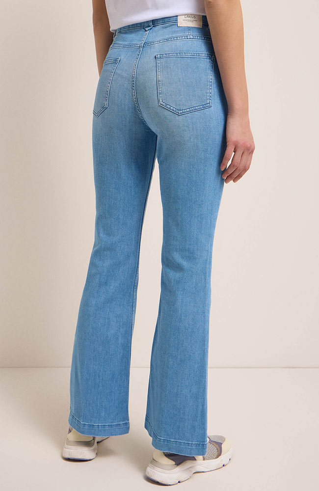 Lanius Flared high-waist jeans light blue van duurzaam bio katoen voor dames | Sophie Stone