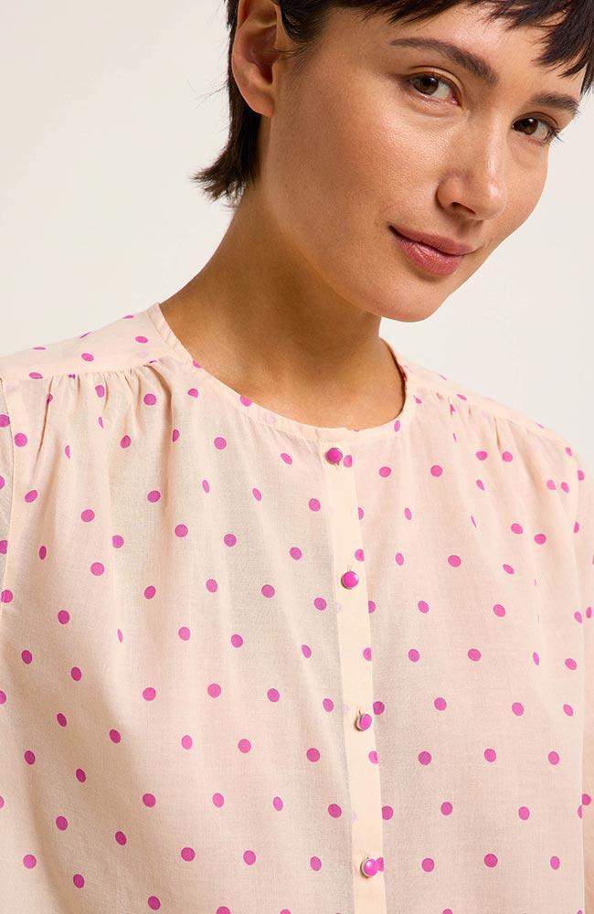Lanius Blouse pink polka dots van biologisch katoen | Sophie Stone