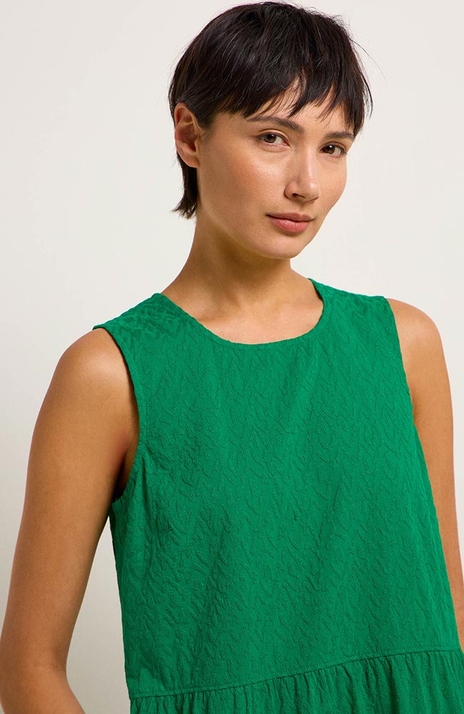 Lanius Maxi jurk structuur groen van biologisch katoen | Sophie Stone
