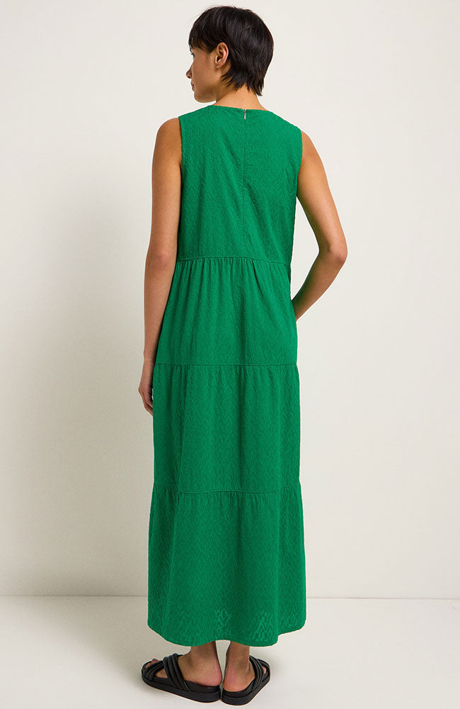 Lanius Maxi jurk structuur groen van bio katoen | Sophie Stone