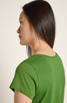 Lanius green short sleeve organic cotton t-shirt woman | Sophie Stone