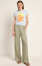 Lanius TENCEL wideleg pants green gray for women | Sophie Stone