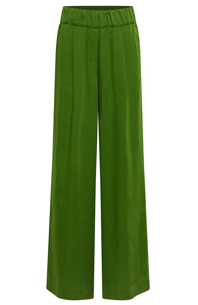 Lanius TENCEL wideleg pants green for women | Sophie Stone