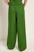 Lanius TENCEL wideleg pants green for women | Sophie Stone